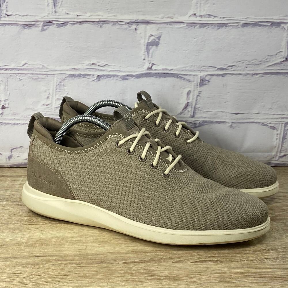 Cole Haan Grand OS Plus Essex Walnut Knit Oxford Shoes Men's Size 9.5 Casual Tan